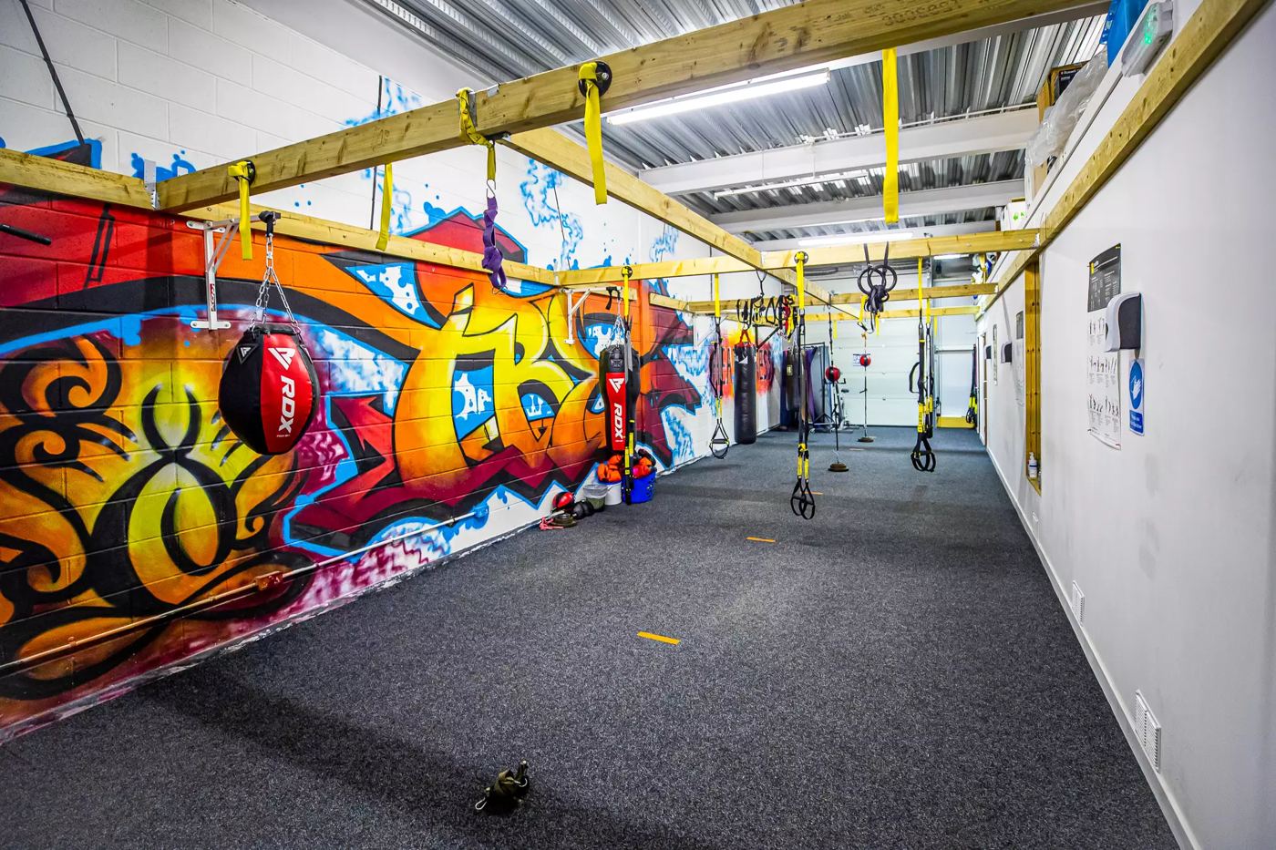 The gym and TRX space downstairs